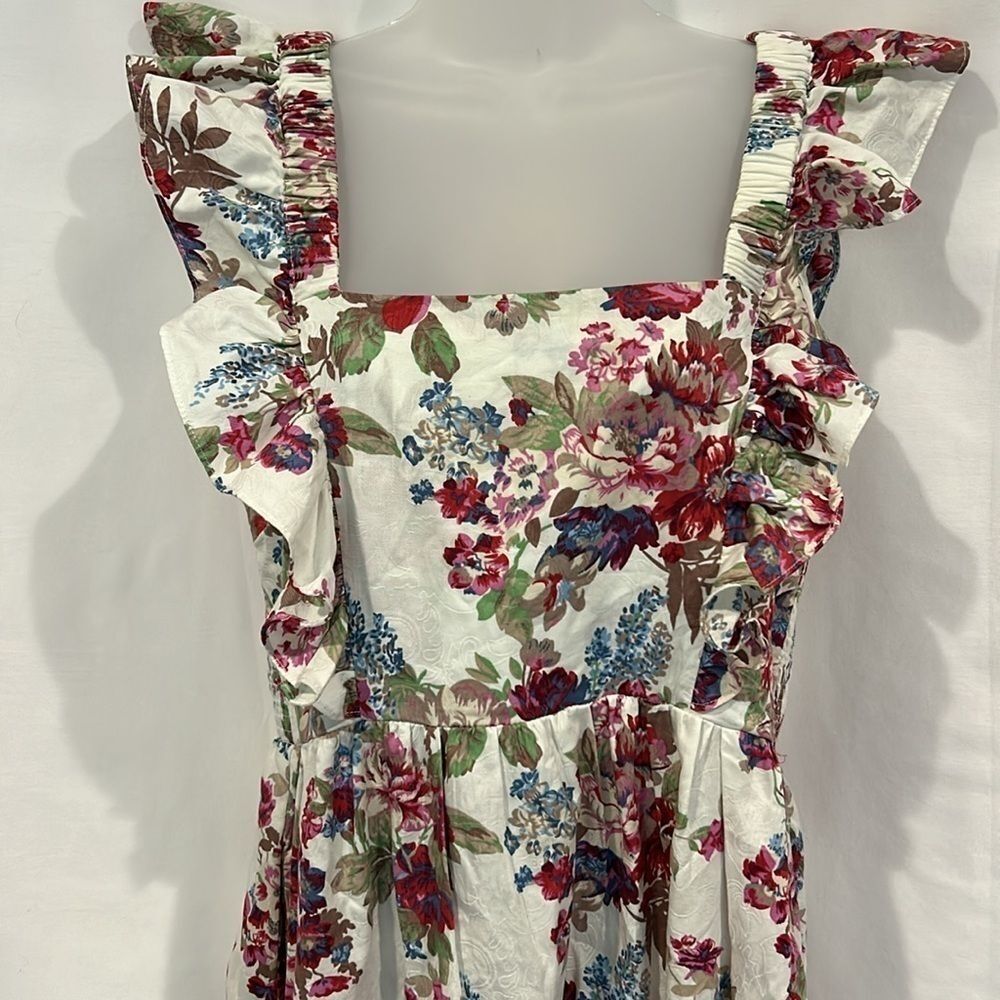 Ellison Long Floral Romantic Dress Ruffle  Sleeve - Picture 3 of 4